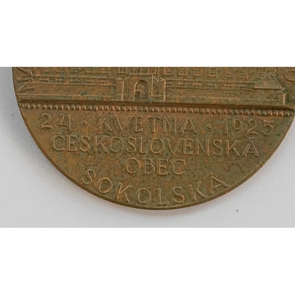 Antique 1925 Czechoslovakia Community Medal Rare Czech Republic History Artifact